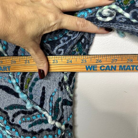 ANU Echo Sapphire BLUE FLORAL Embroidered Wool Jacket MEDIUM - Picture 10 of 10